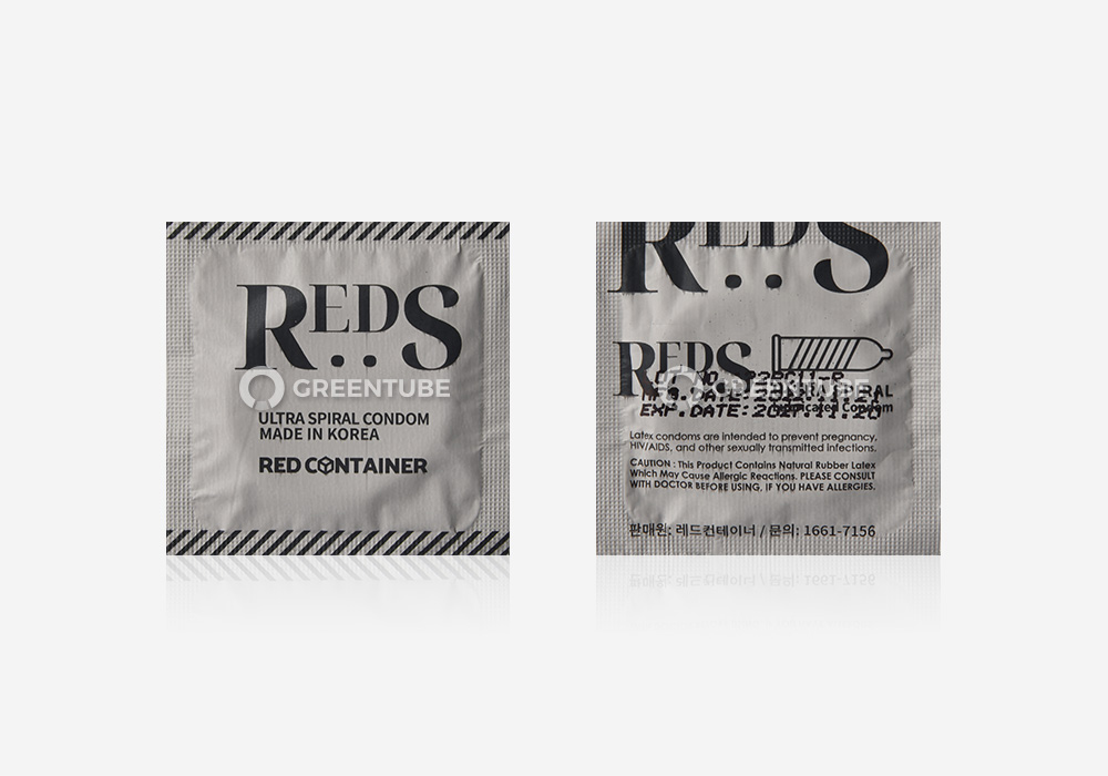 레드컨테이너 룩 레드S 울트라 스파이럴 콘돔 내부 포장 - 콘돔 전문 쇼핑몰 그린튜브