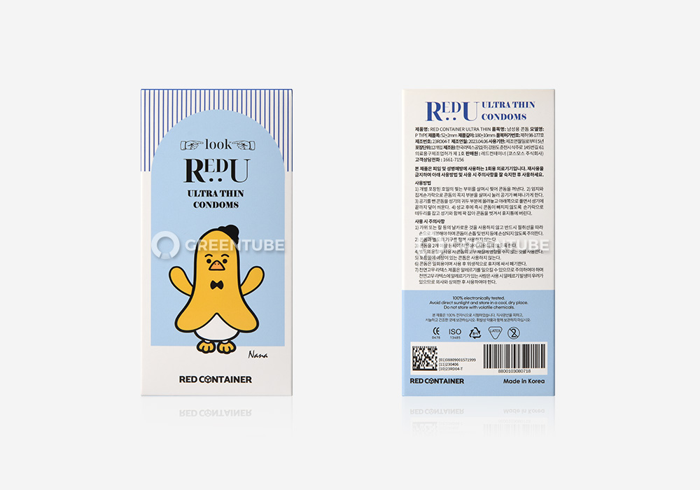레드컨테이너 룩 레드U 울트라씬 나나 콘돔 외부 포장 - 콘돔 전문 쇼핑몰 그린튜브