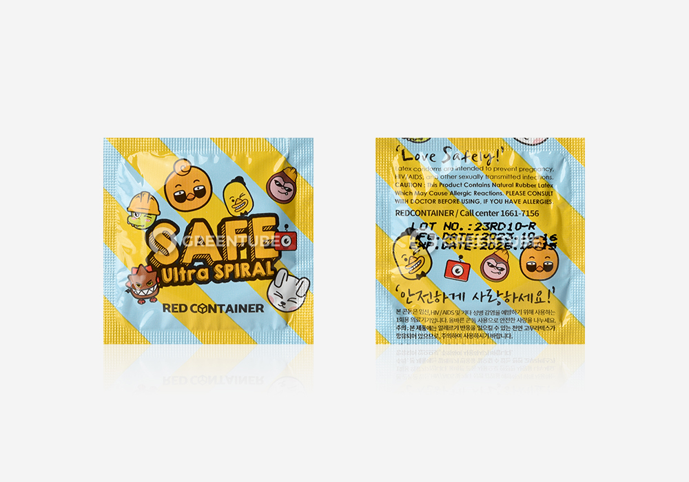 레드컨테이너 세이프 울트라 스파이럴 잭 콘돔 내부 포장