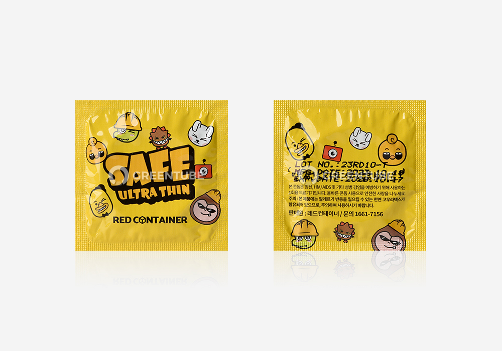 레드컨테이너 세이프 울트라씬 도티 콘돔 내부 포장