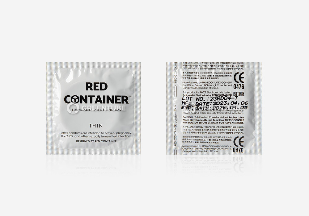 레드컨테이너 세이프 레드U 울트라씬 콘돔 내부 포장 - 콘돔 전문 쇼핑몰 그린튜브