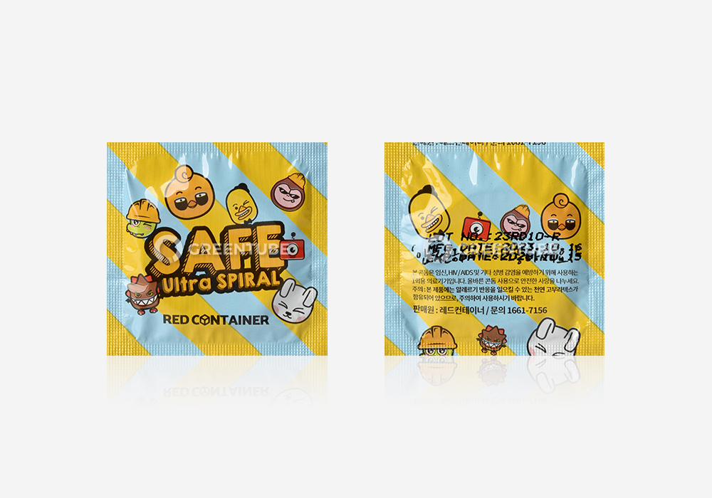 레드컨테이너 세이프 울트라 스파이럴 레이지 콘돔 내부 포장