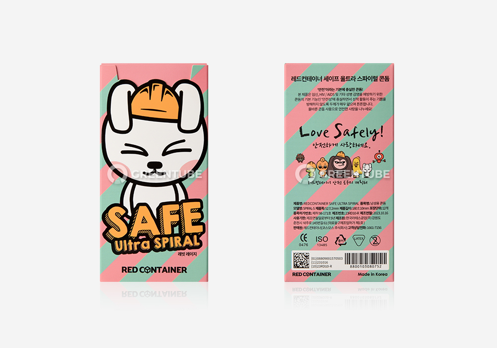 레드컨테이너 세이프 울트라 스파이럴 레이지 콘돔 외부 포장