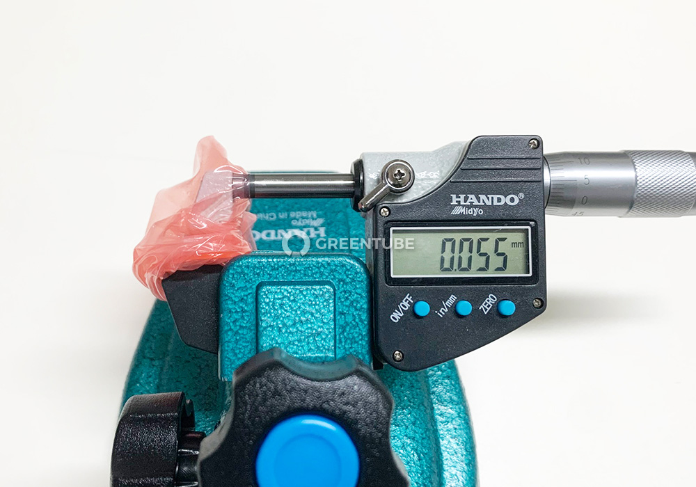 심플렉스 수퍼씬 초코 콘돔 두께 측정 - 콘돔 전문 쇼핑몰 그린튜브