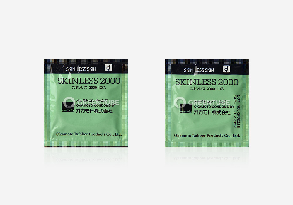 오카모토 뉴 스킨레스 2000 콘돔 내부 포장 - 콘돔 전문 쇼핑몰 그린튜브